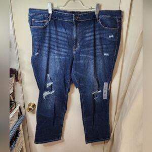 NWT Old Navy Power Slim Straight Mid-Rise Plus Size 26 Blue Jeans